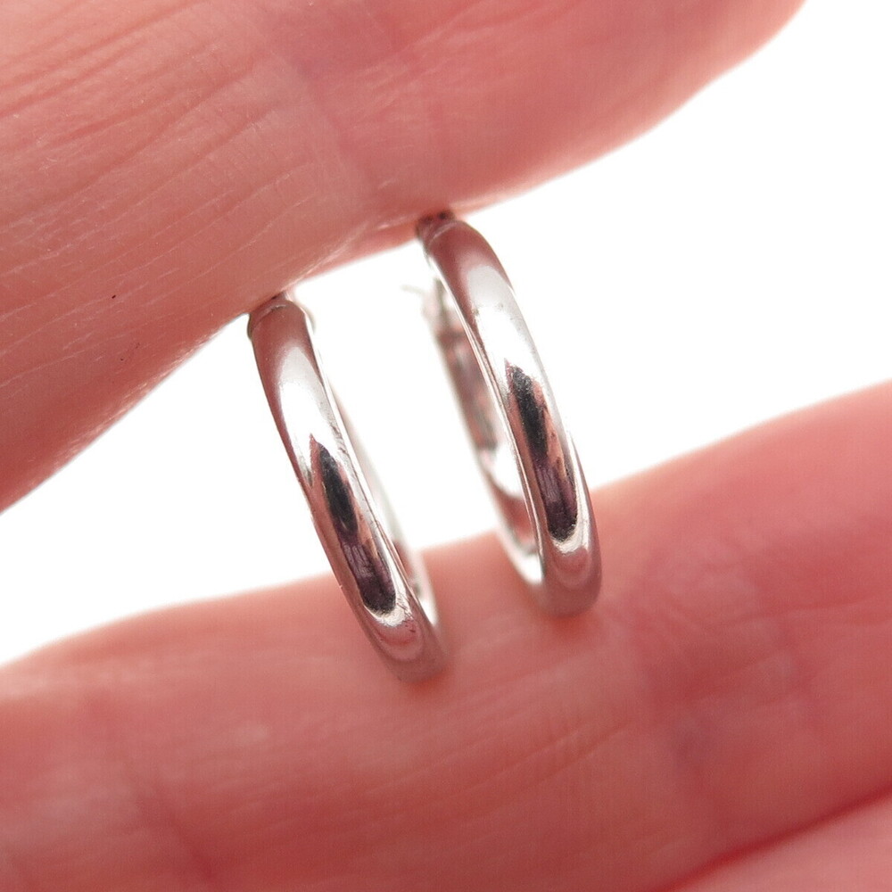 925 Sterling Silver Tube Hoop Earrings